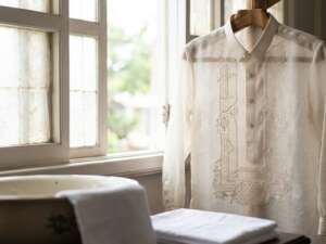 Pristine embroidered Piña Barong Tagalog.