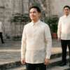 Men in traditional Barong Tagalog