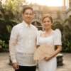 Filipino couple wearing formal Barong