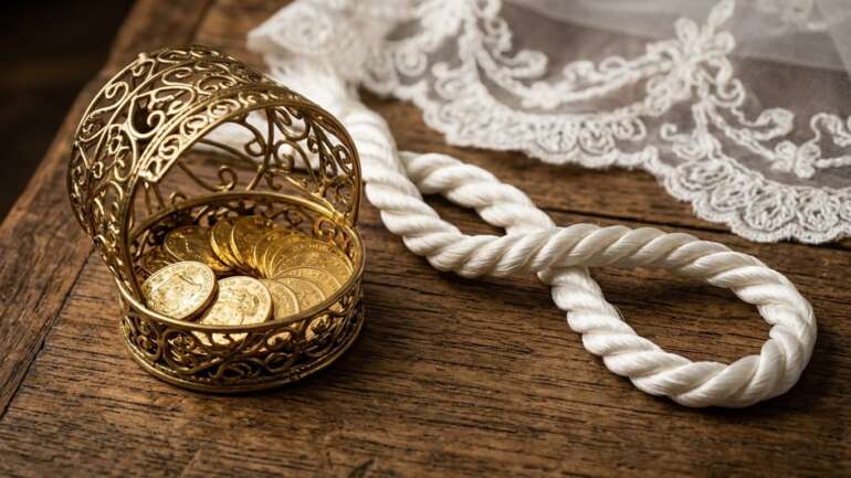 Filipino wedding coins and cord