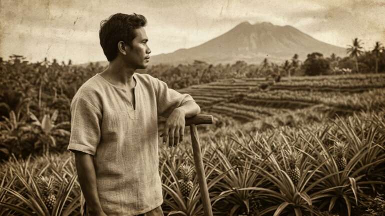 Simple indigenous Filipino abaca shirt.