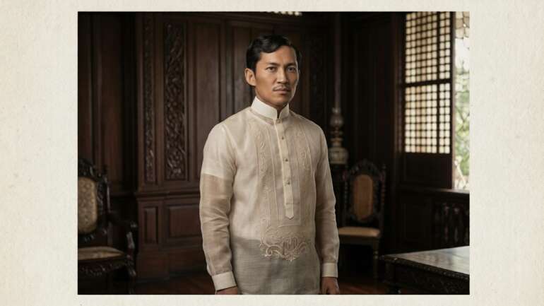 Ilustrado wearing colonial Barong Tagalog.