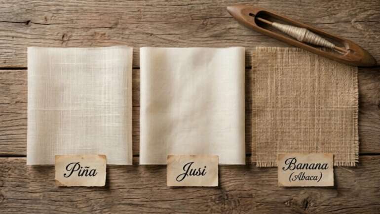 Samples of Piña, Jusi, Banana.