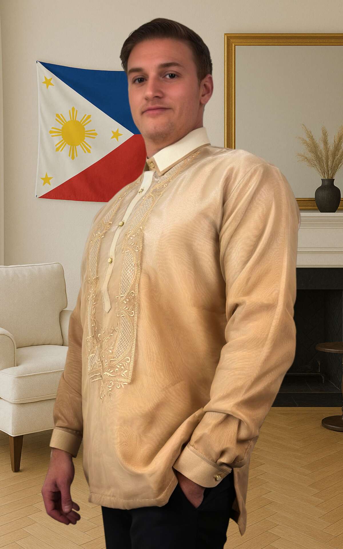 Barong Filipino left view