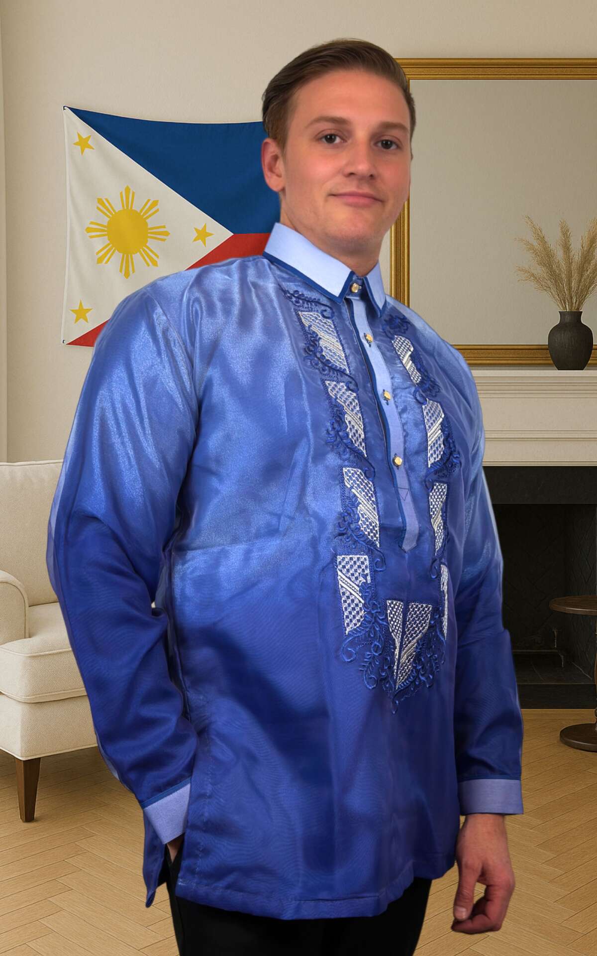 blue-barong-right-view Blue barong Filipino right view