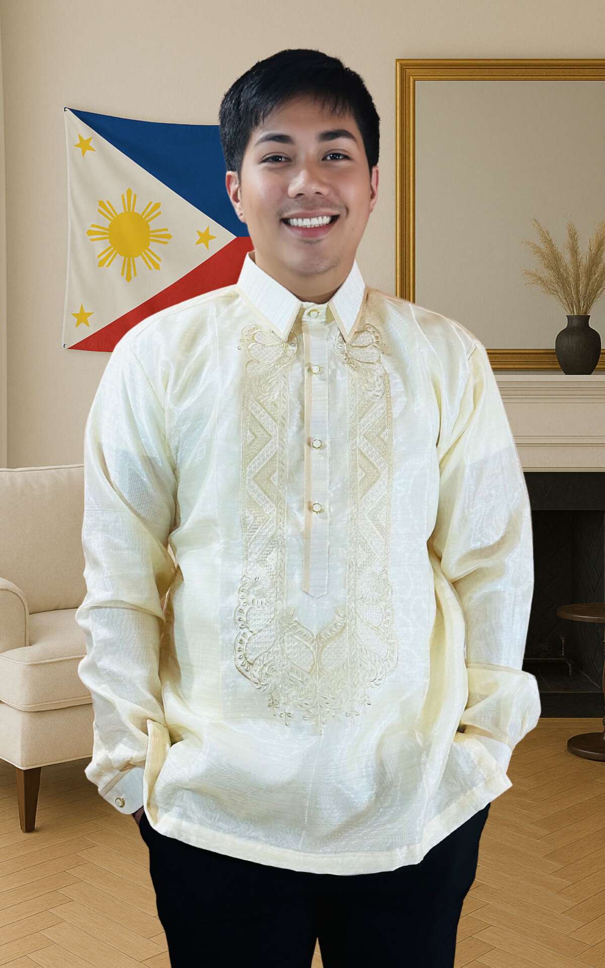 Ivory white barong