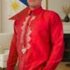 red-barong-left-view Red barong Filipino left view