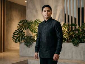 Modern black barong