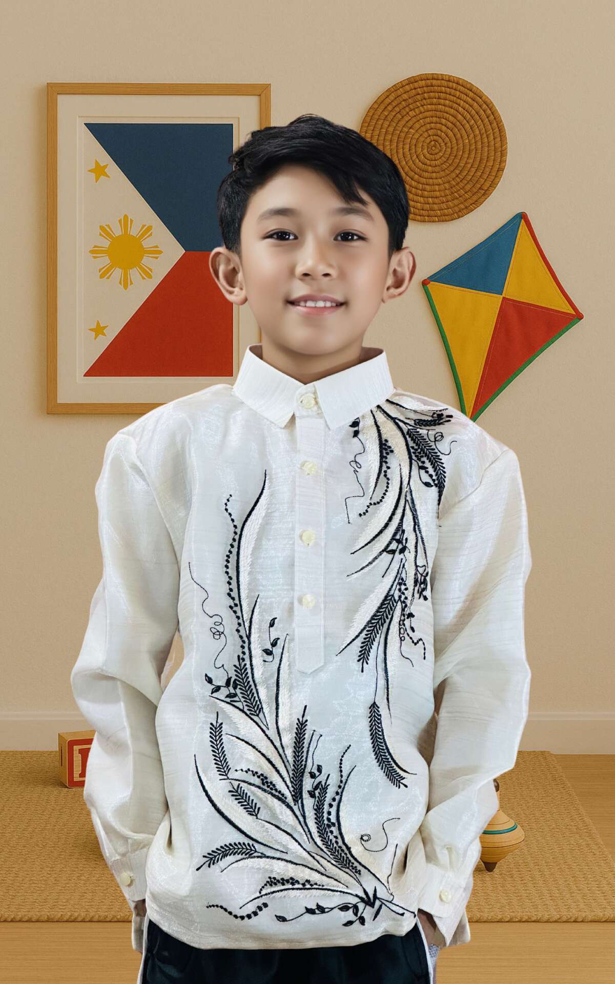 Kid’s barong Tagalog front view
