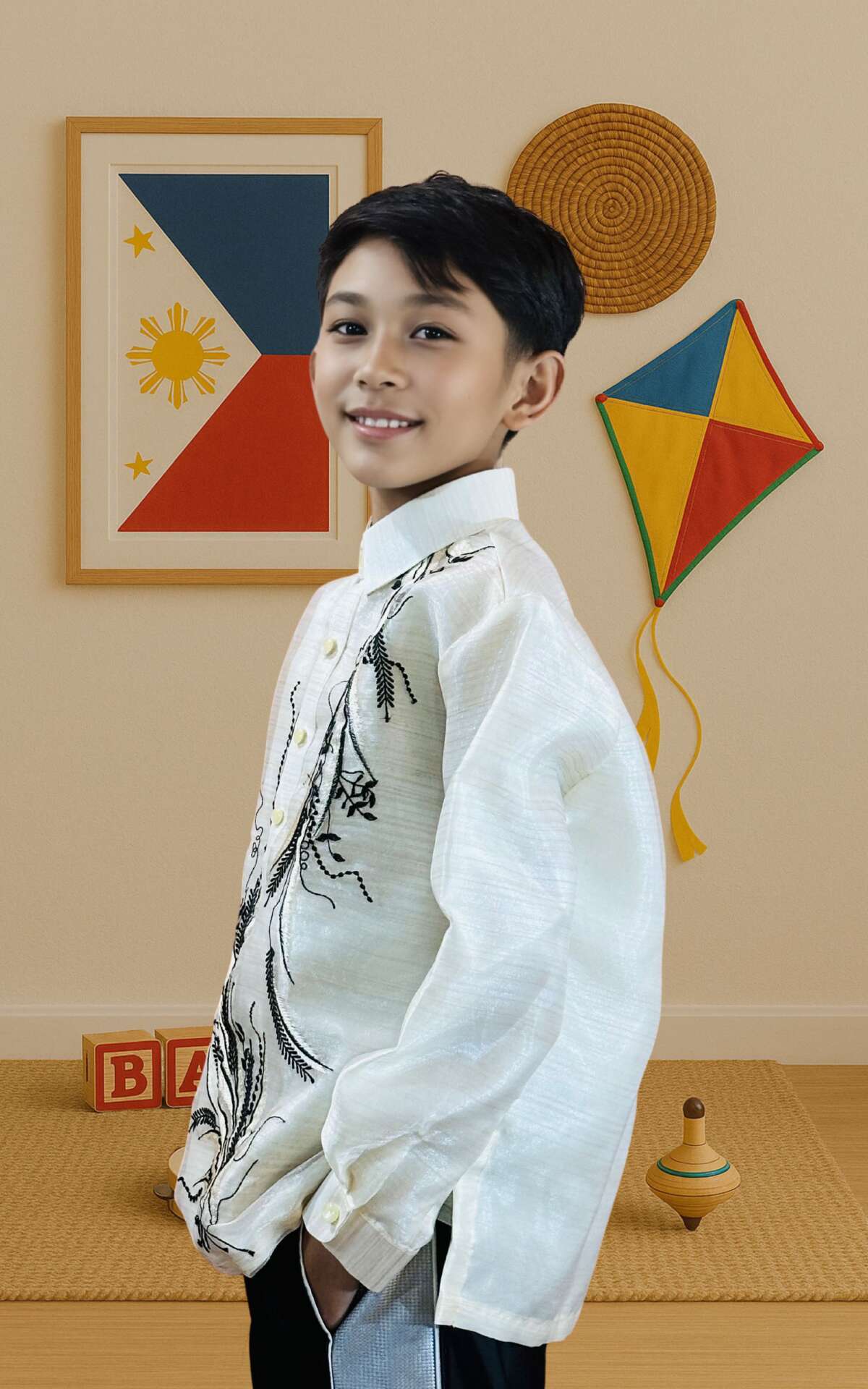 Kid’s barong Tagalog left view