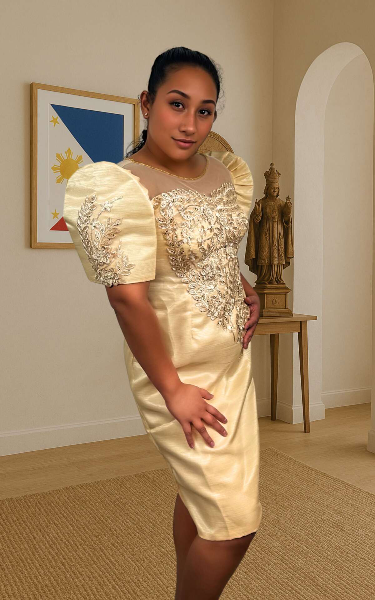 Cocktail dress butterfly sleeves right view