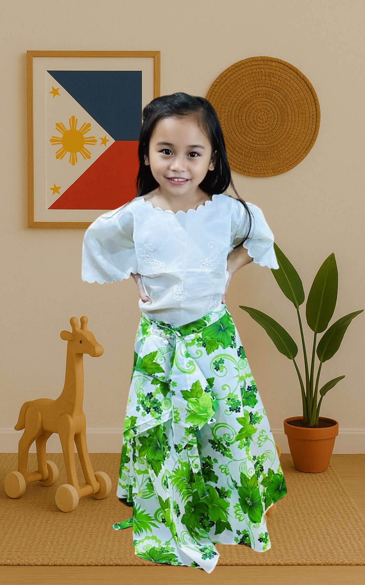 Filipina kid wearing baro’t saya
