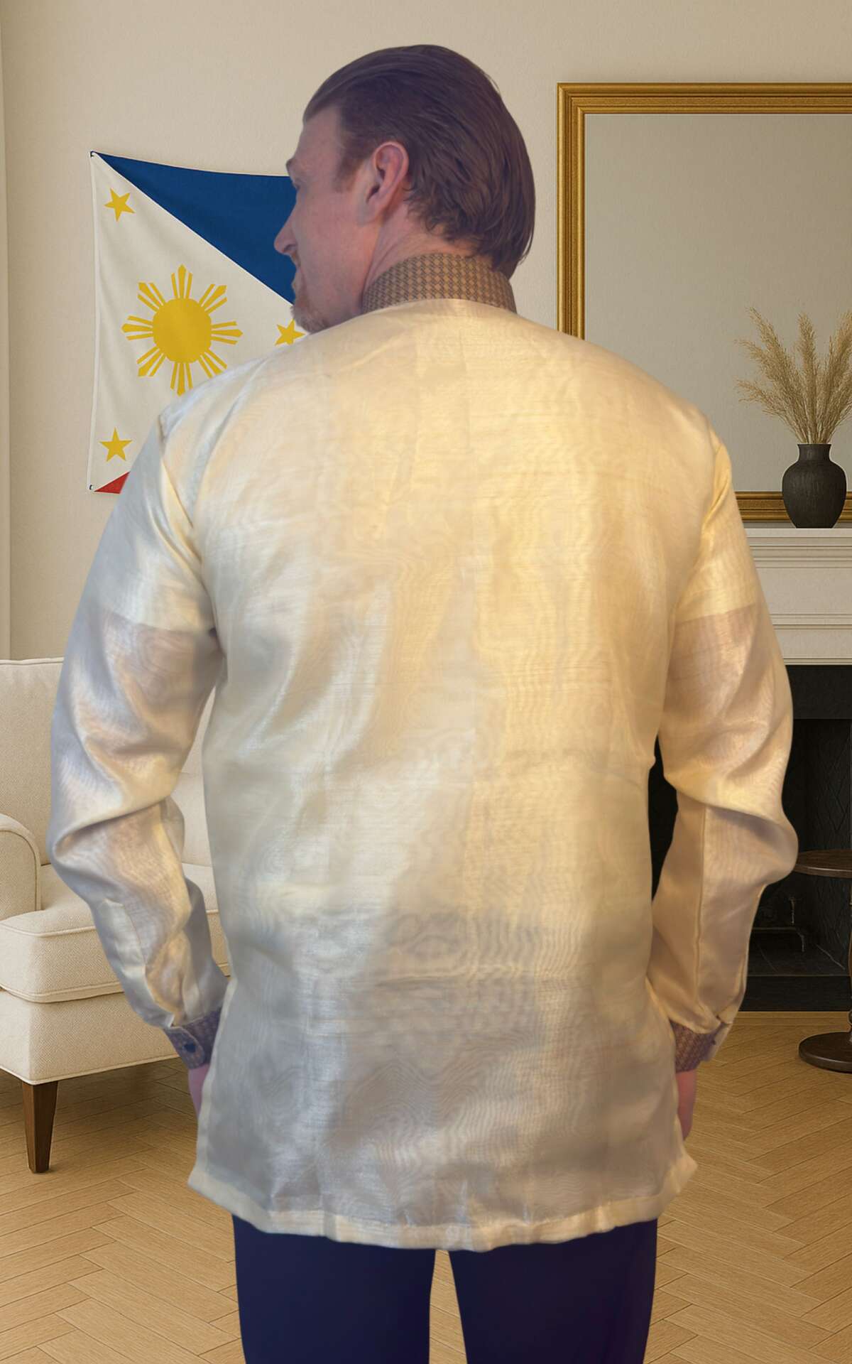 Back View Mens Barong Tagalog