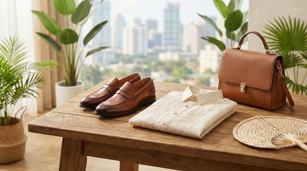 Luxury Barong Tagalog flat lay