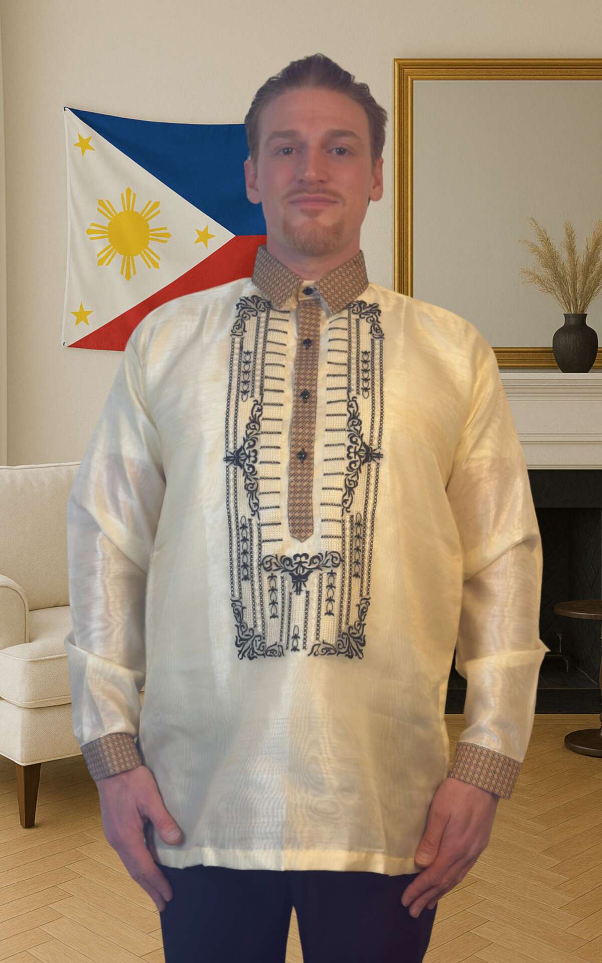Front View Barong Tagalog Shirt