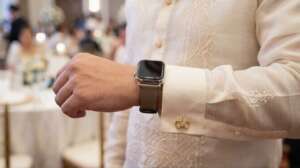 Barong cufflinks with smartwatch