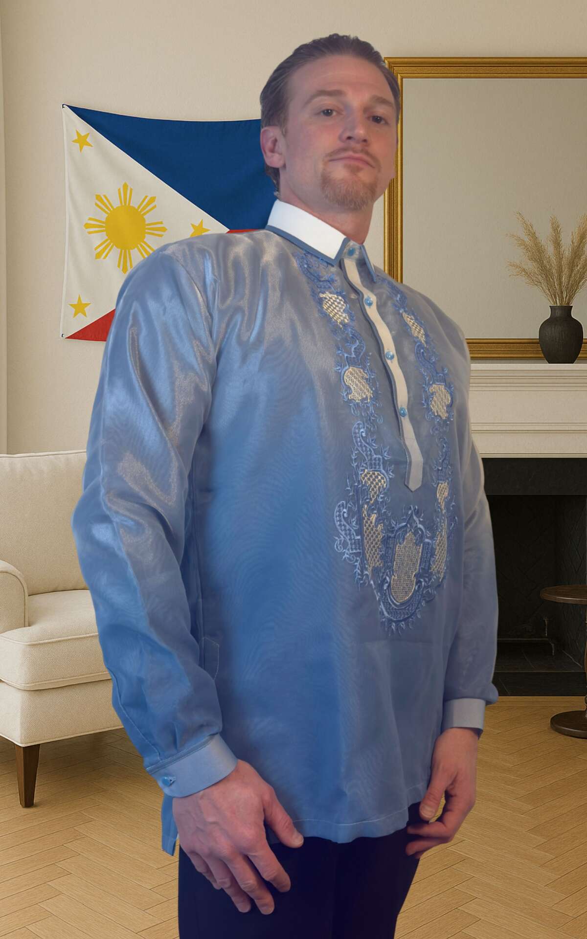 Baby blue barong right view