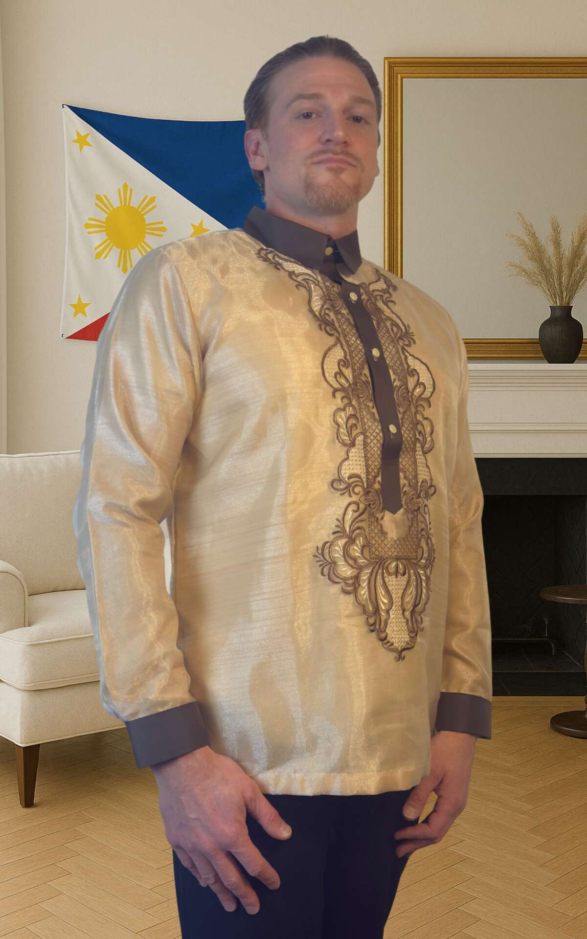 Brown and black barong right view