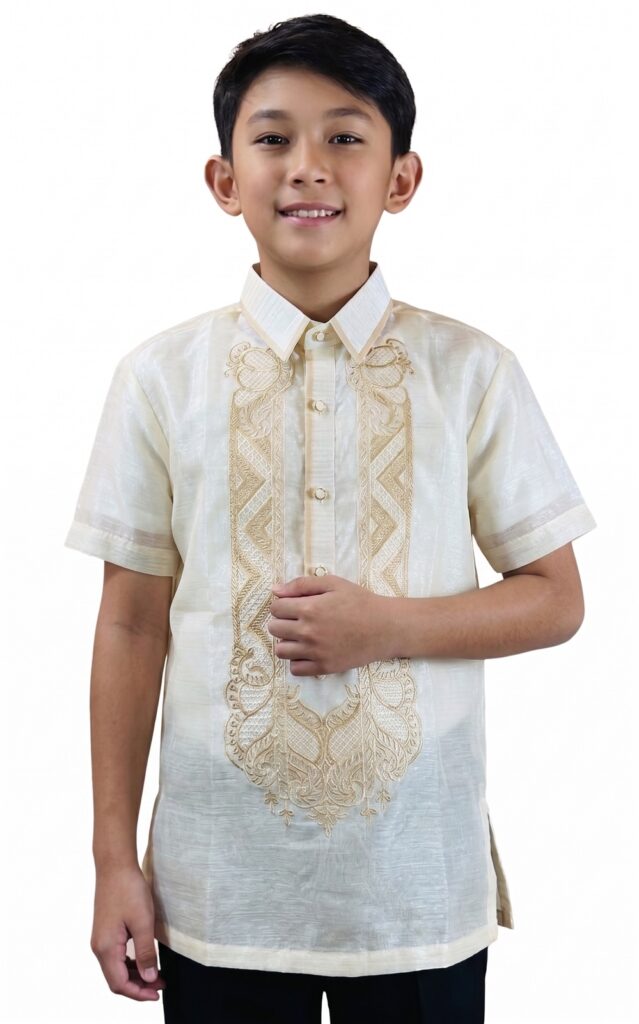Boys Short Sleeve Barong Tagalog