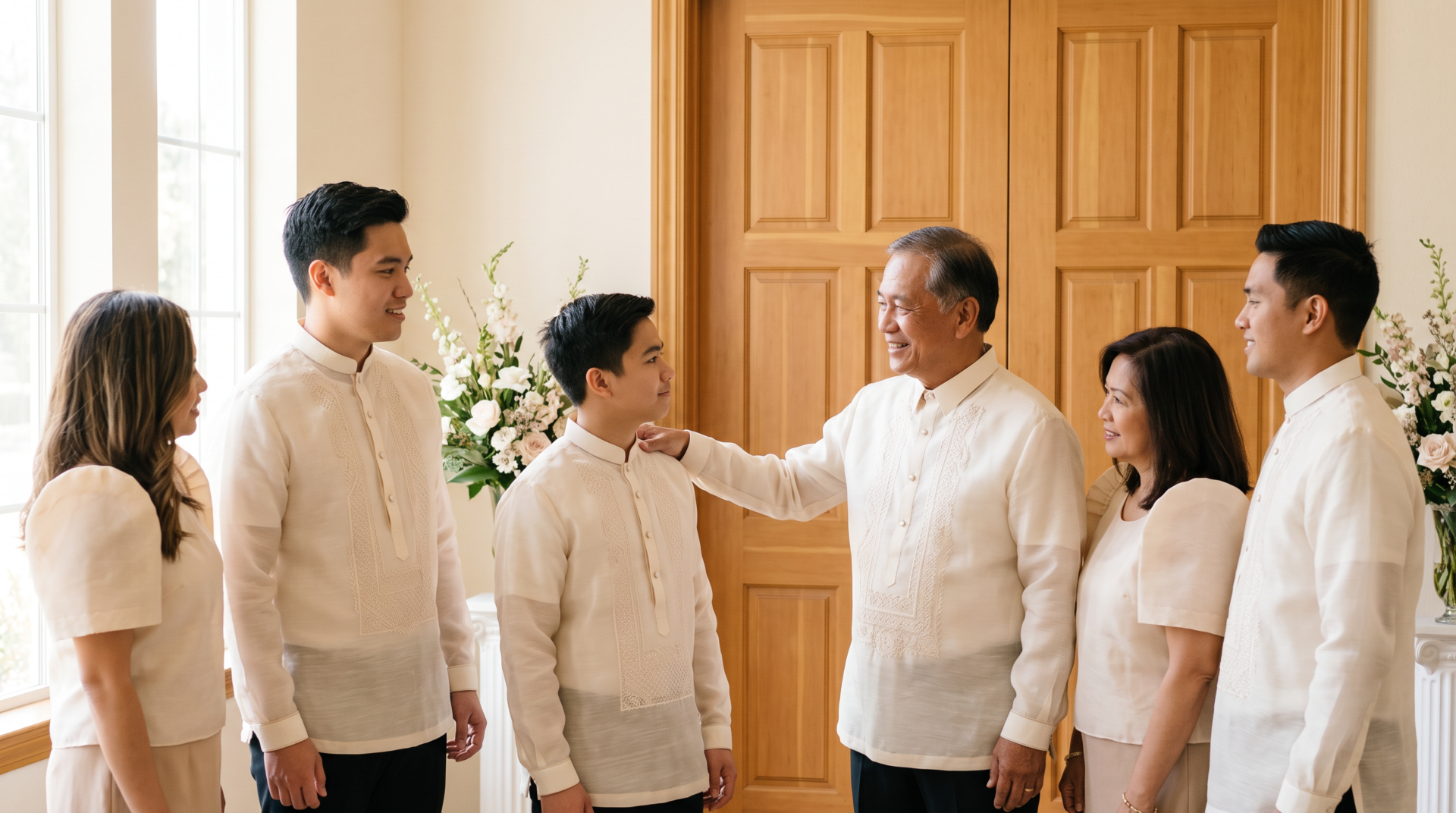 Coordinated Filipino formalwear