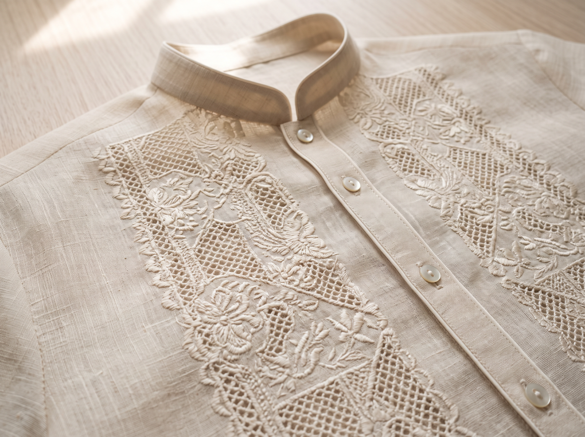 Barong coat embroidery